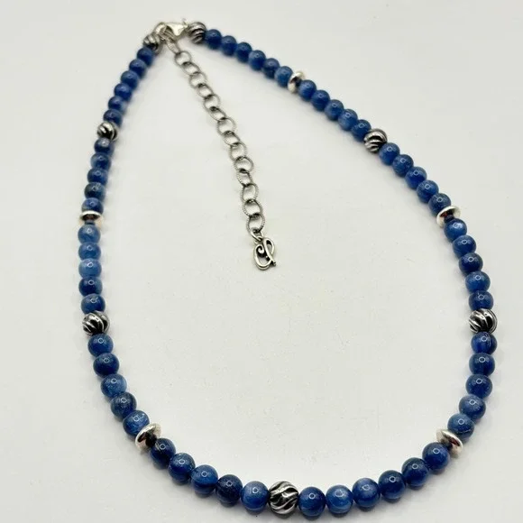 Carolyn Pollack Blue Kyanite Sterling Beaded Necklace 17" - Picture 4 of 6